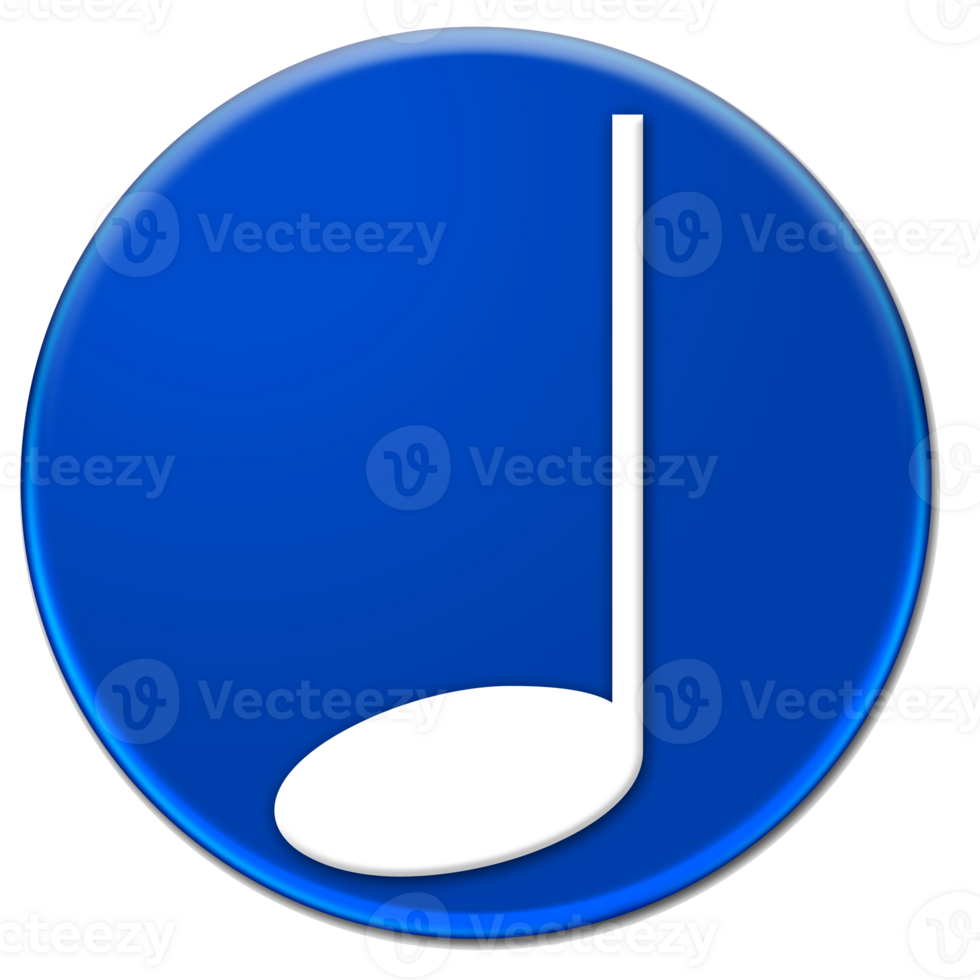 Filled music note icon isolated over transparent background png