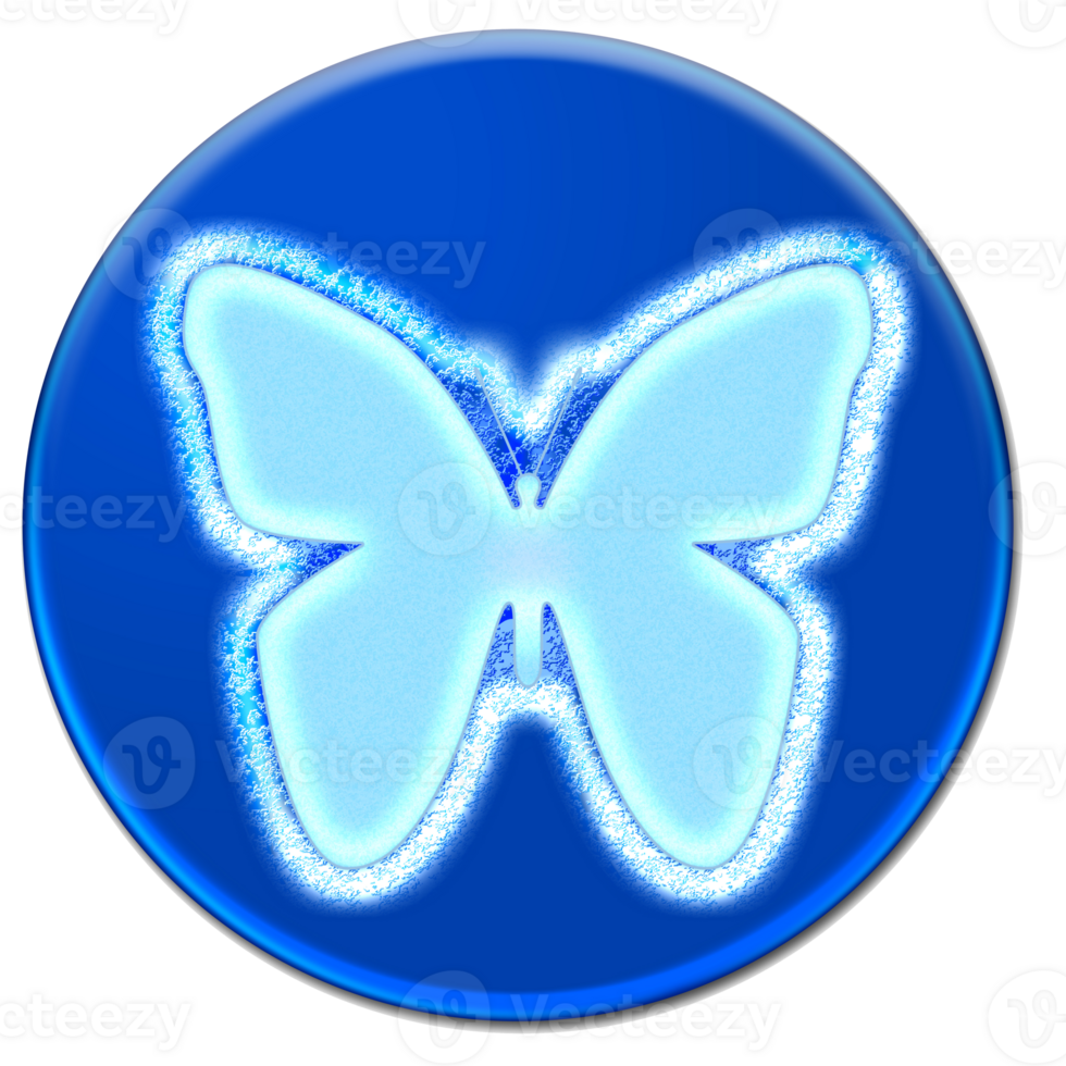 Butterfly frozen isolated over transparent background png