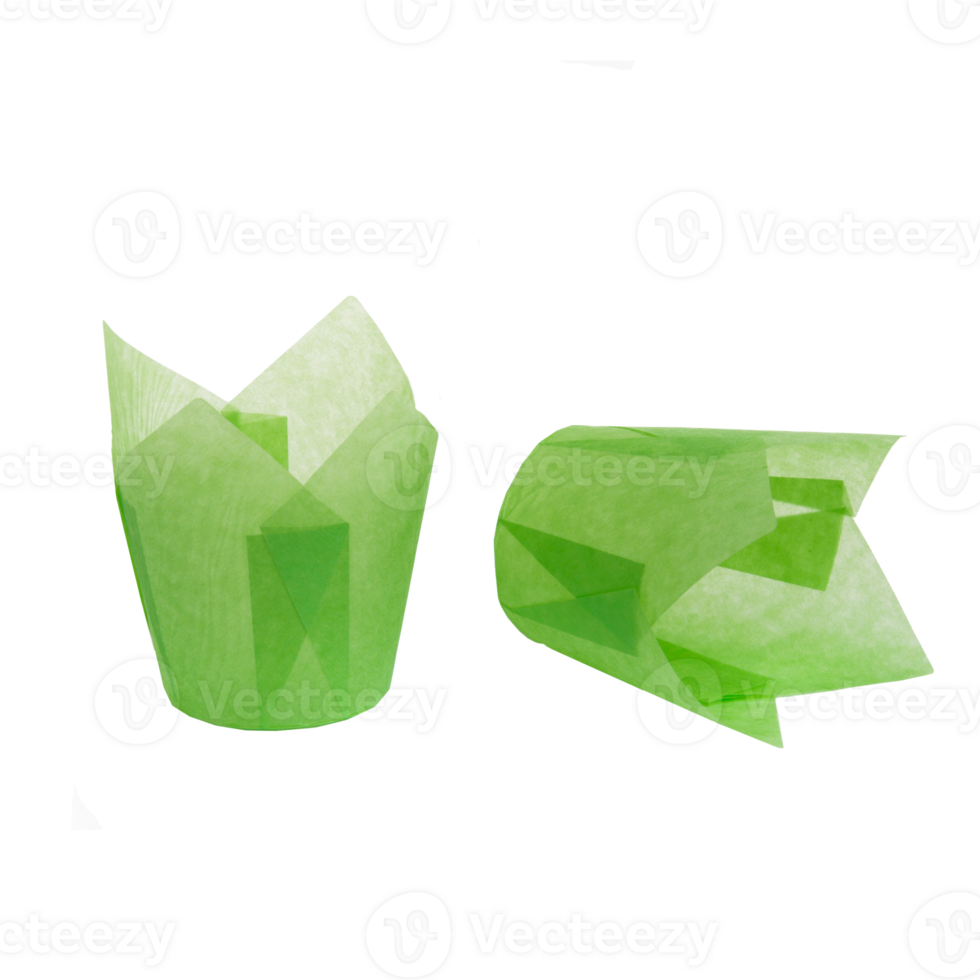 Green paper baking Tulip forms for cakes png
