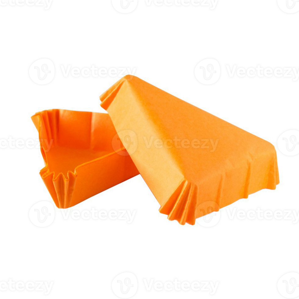Triangular orange paper baking form for cakes png