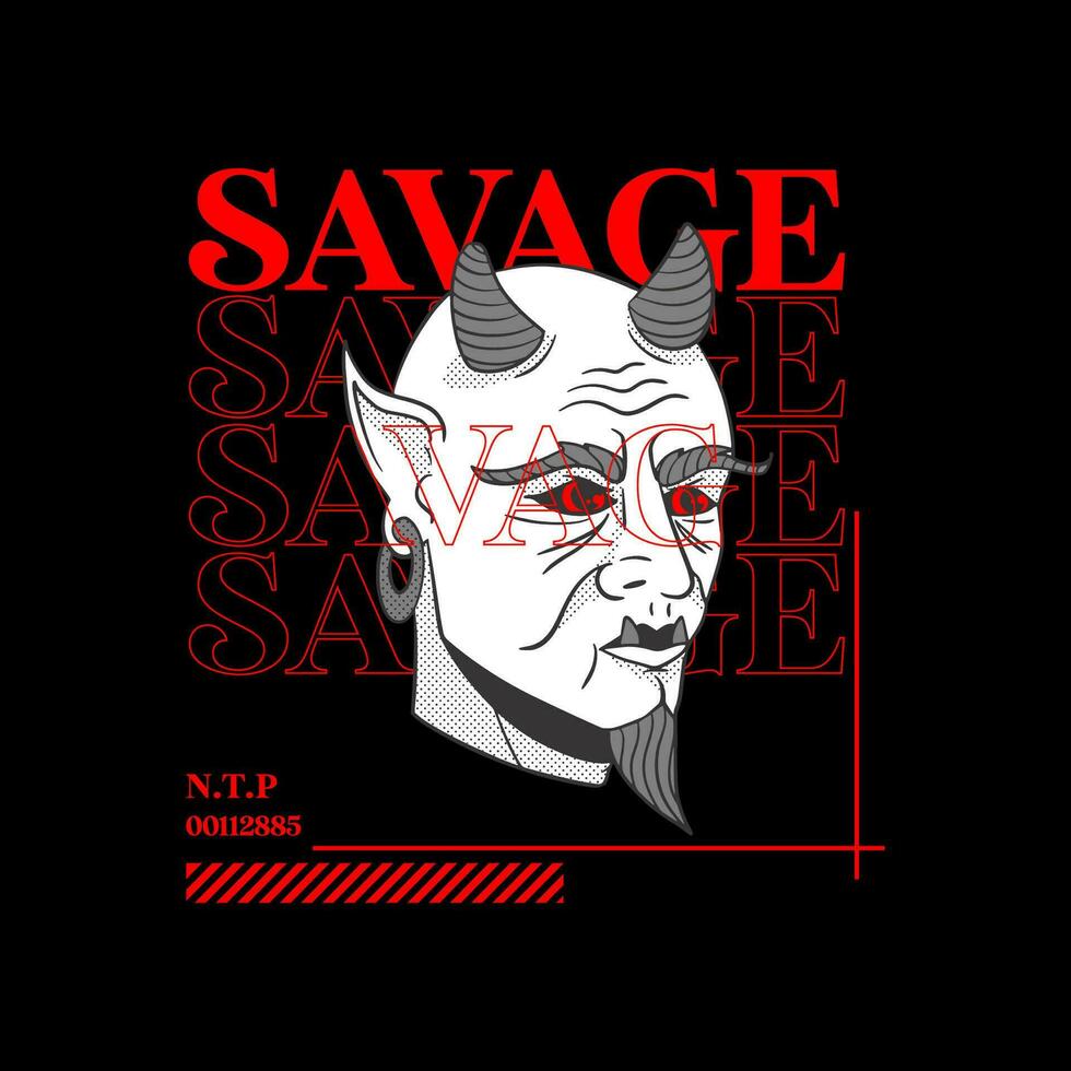 design with devil vector for t-shirt screen printing