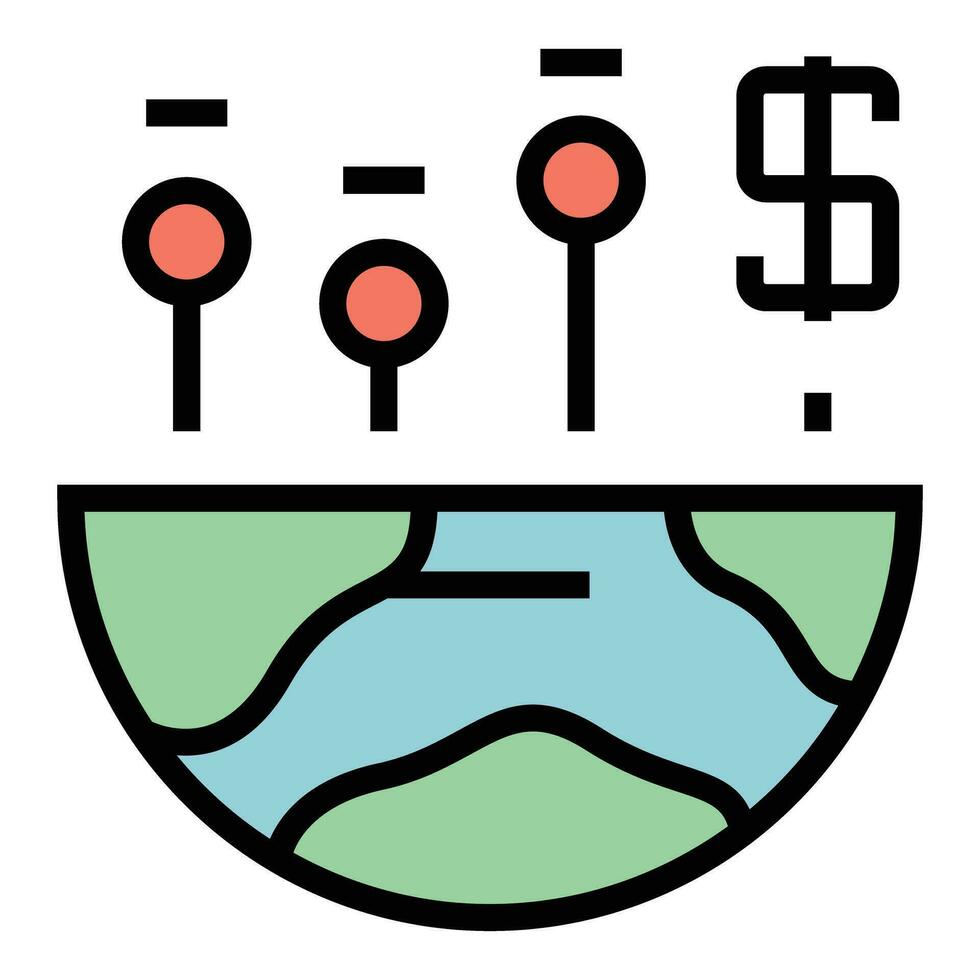 Global speaker icon vector flat