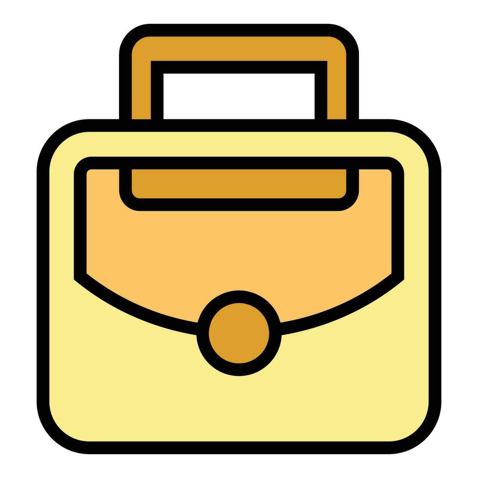 Leather briefcase icon vector flat