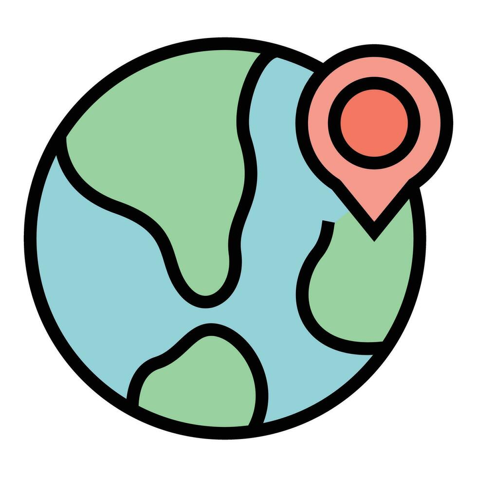 Global location icon vector flat