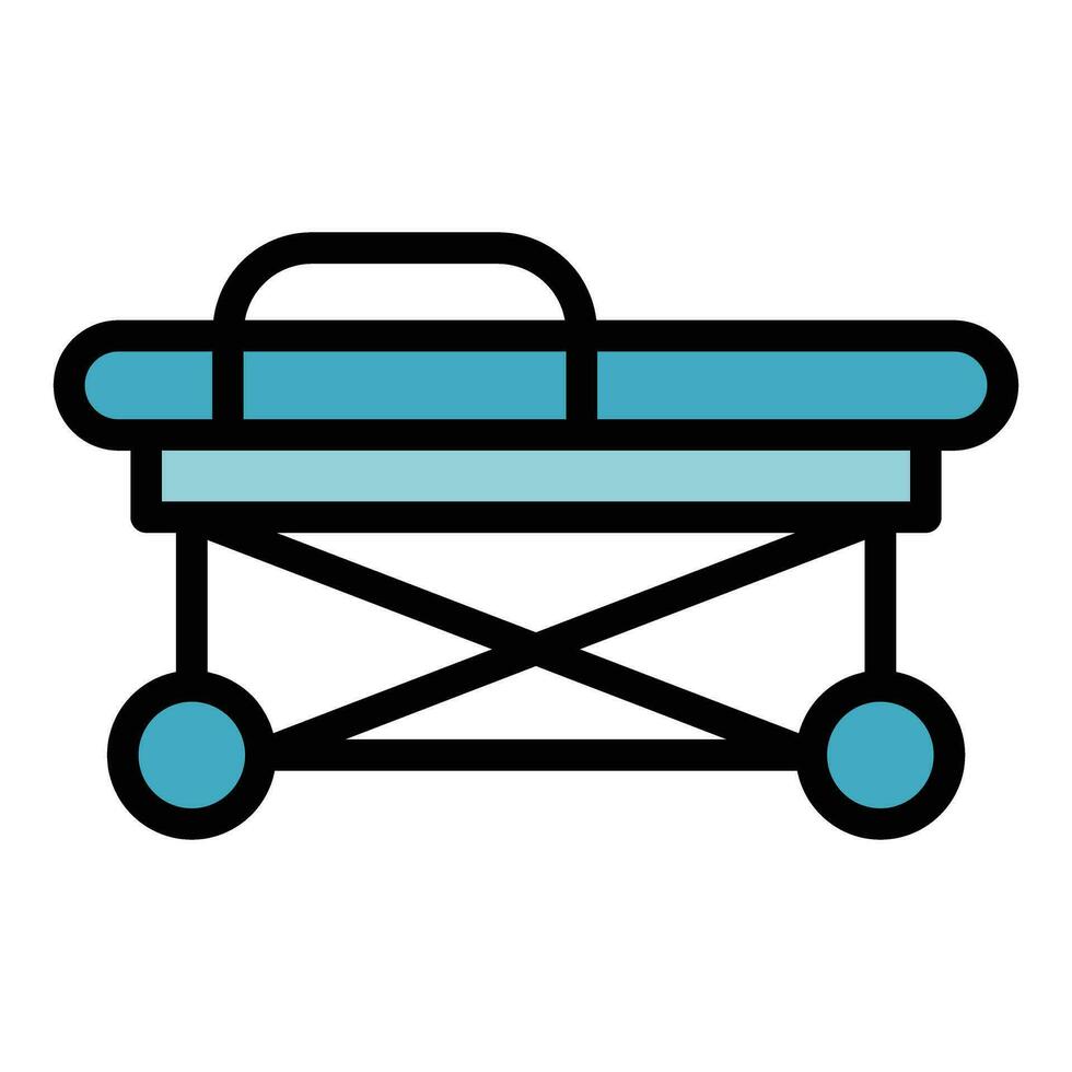 Cart hospital bed icon vector flat