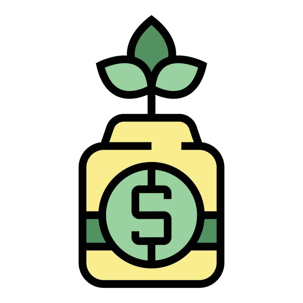 Business grow icon vector flat