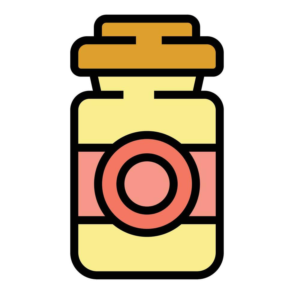 médico pastillas tarro icono vector plano