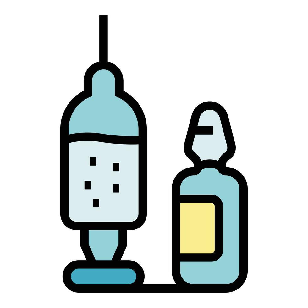 Syringe ampule icon vector flat