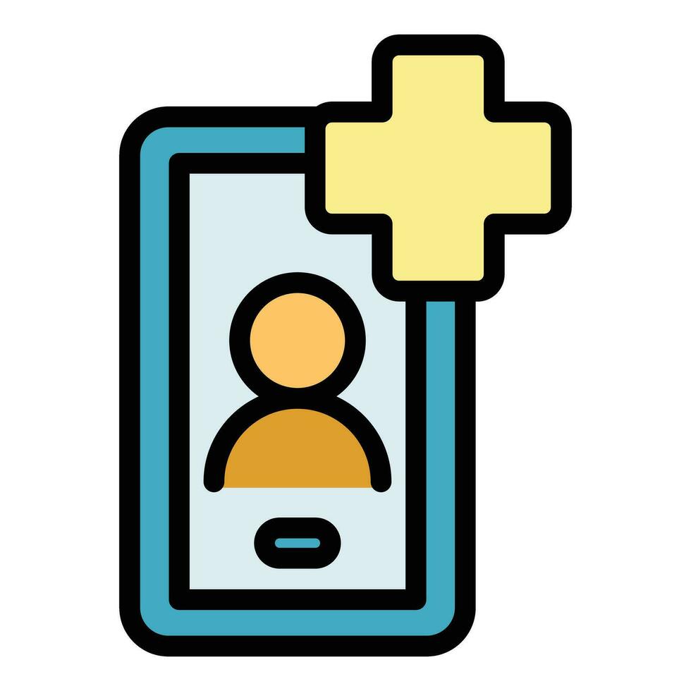 Medical smartphone help icon vector flat