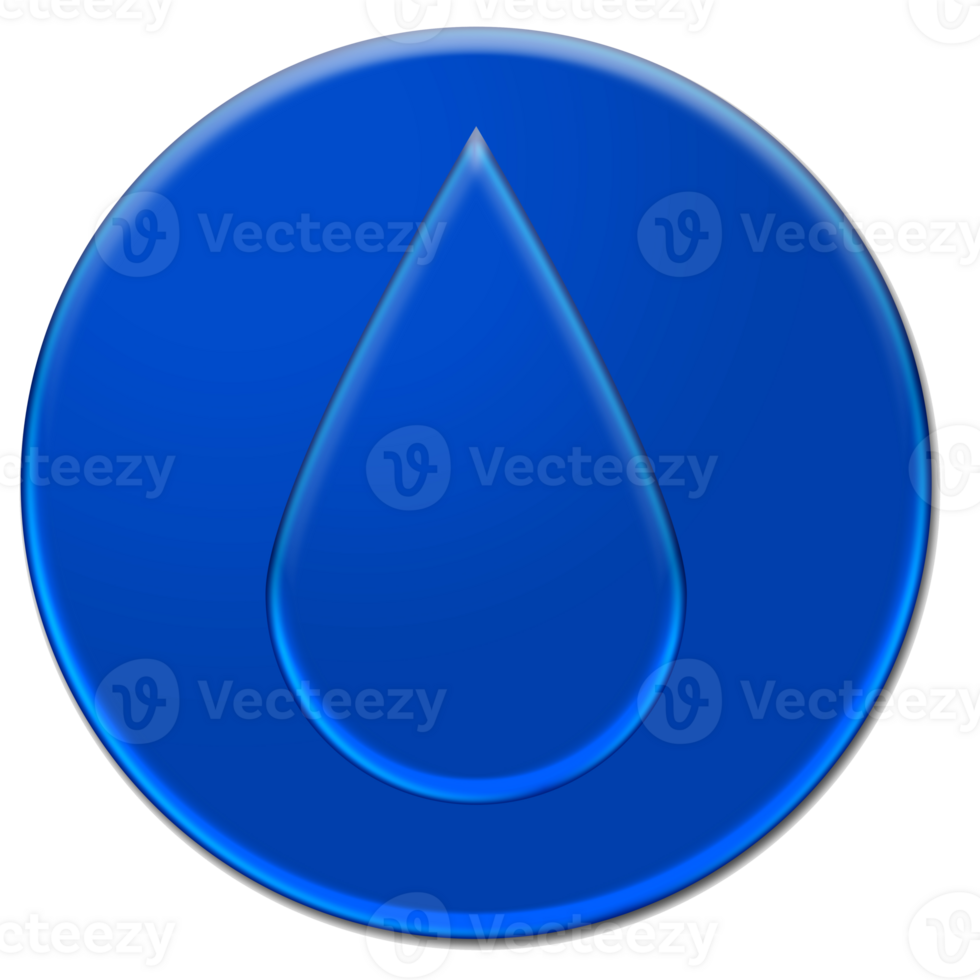 Blue water drop icon isolated over transparent background png