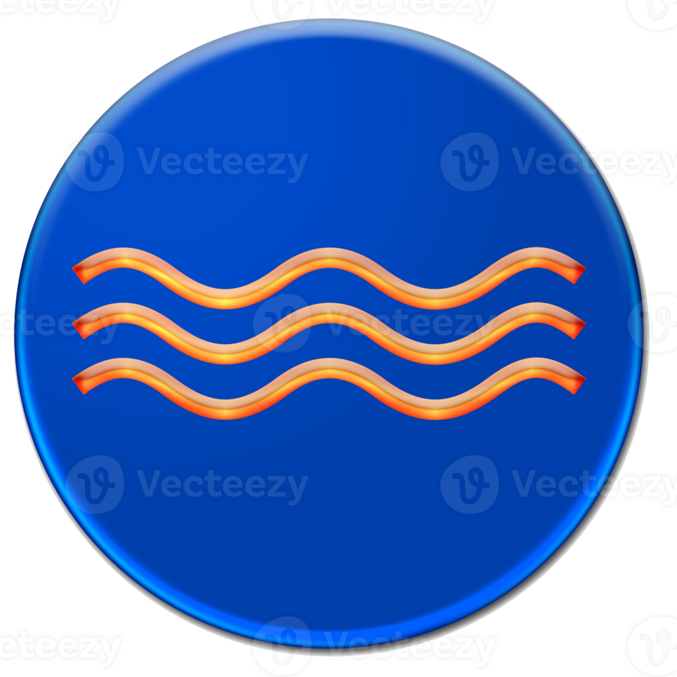 Orange waves icon isolated over transparent background png
