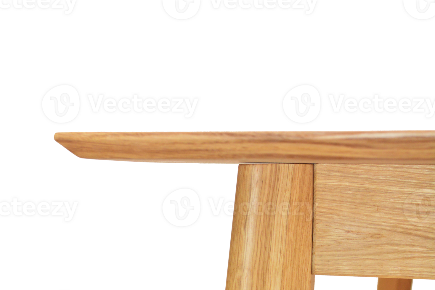 Wooden table top surface isolated over transparent background. 3D solid