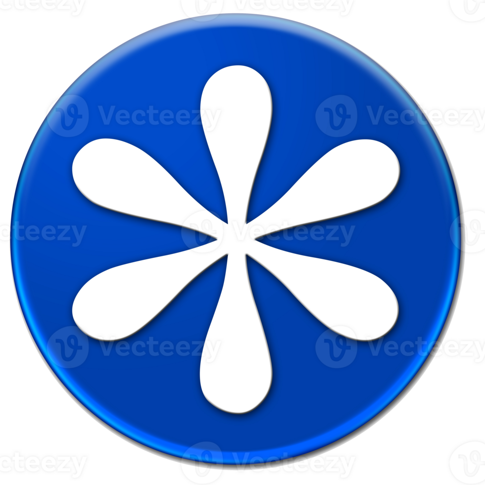 White flower icon isolated over transparent background png