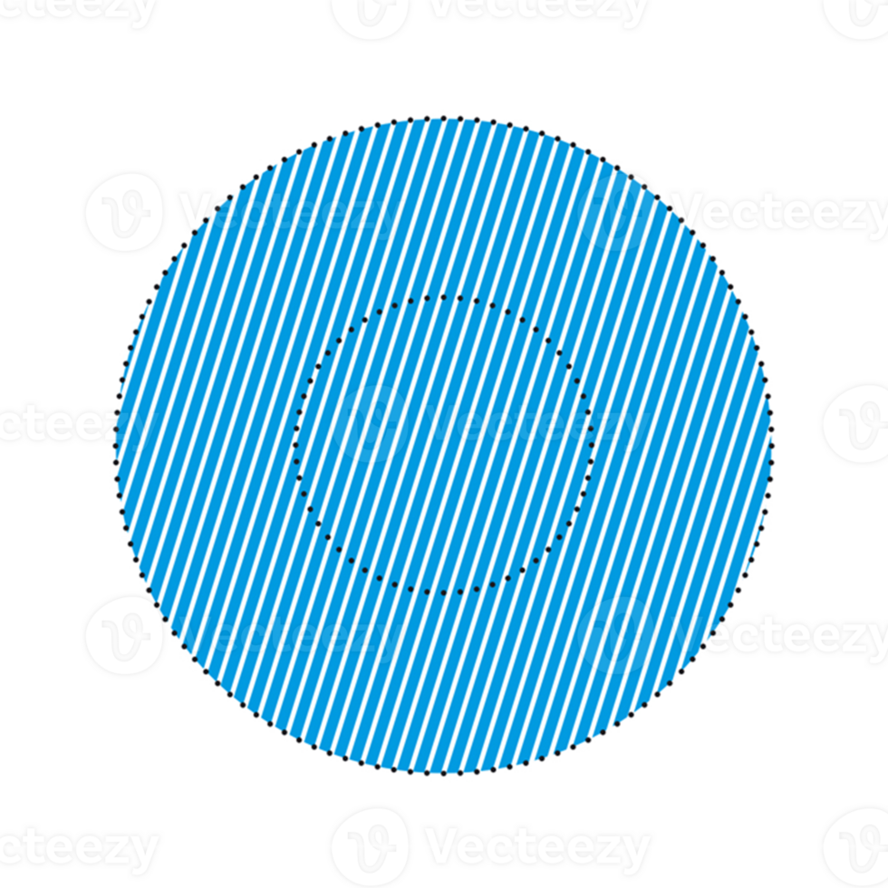 Round icon with blue lines pattern png
