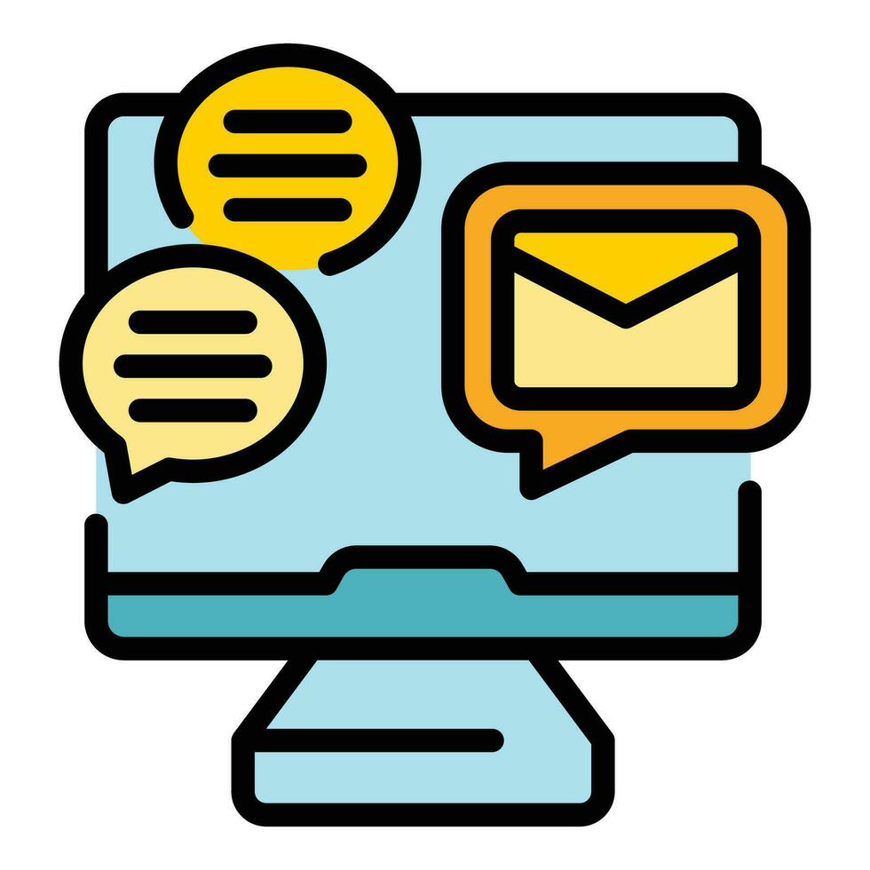 Computer promotion icon vector flat
