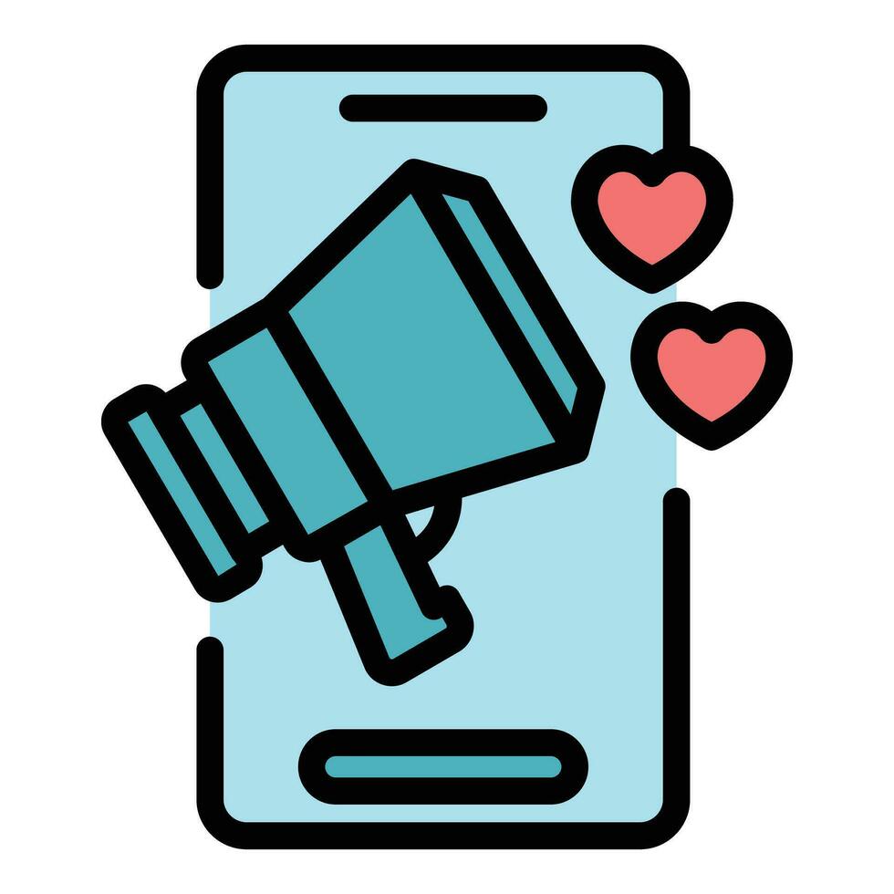 Megaphone content plan icon vector flat