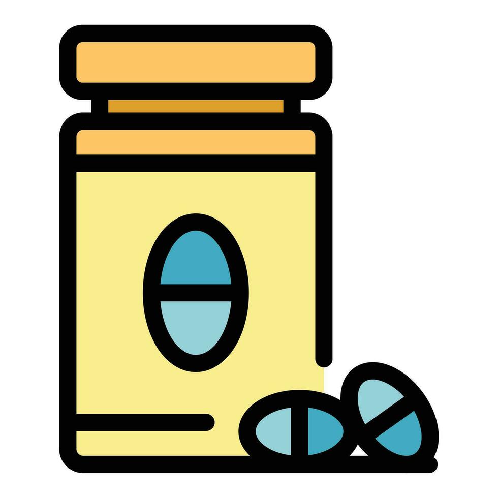 Capsule natural pill icon vector flat