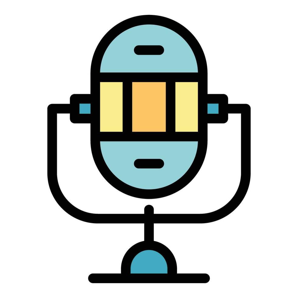 Studio blogger microphone icon vector flat