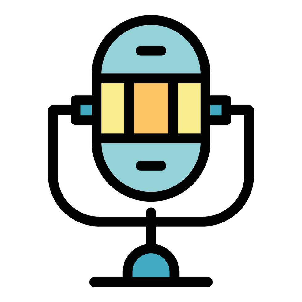 Studio blogger microphone icon vector flat