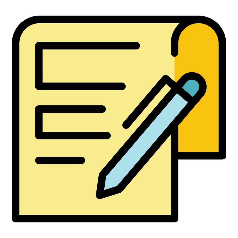 Writing paper icon vector flat