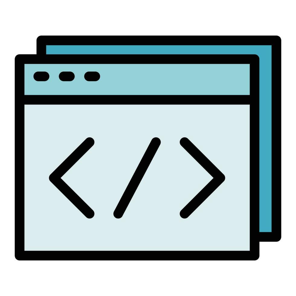 Html code icon vector flat