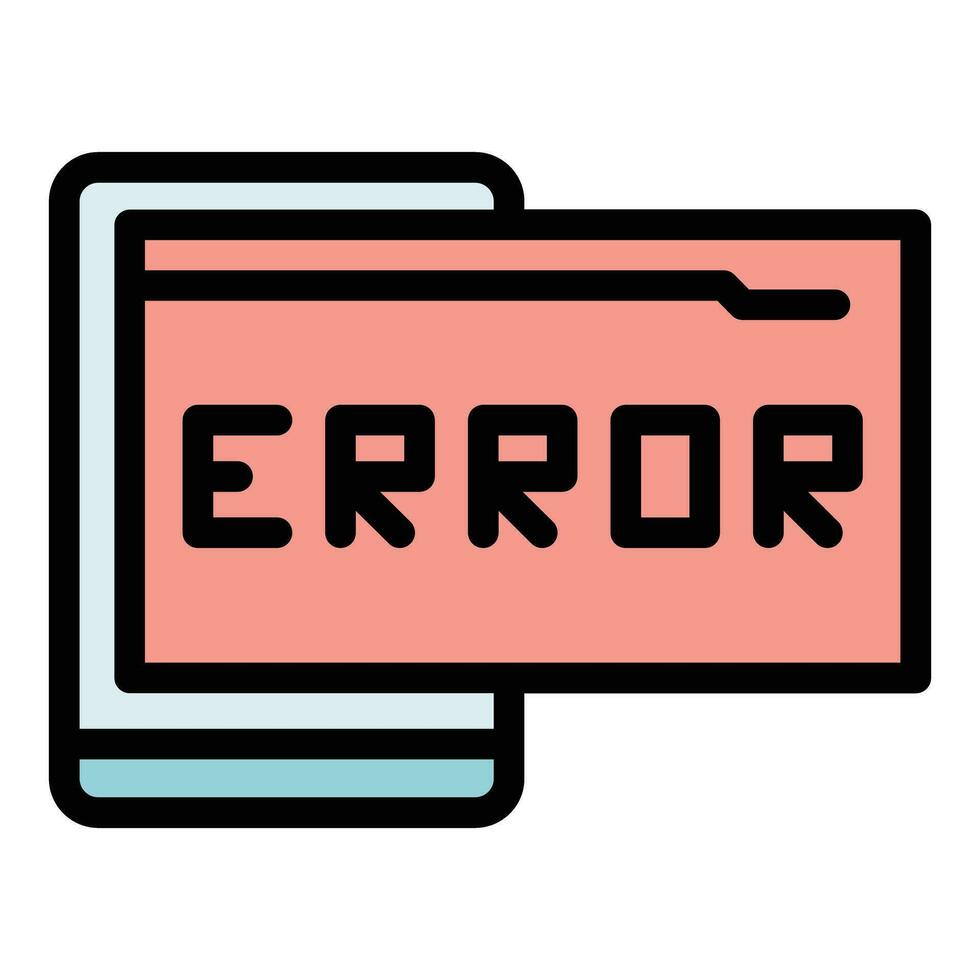 Web code error icon vector flat