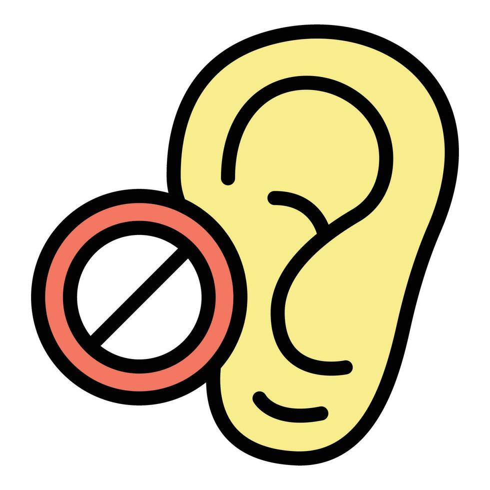 reducir silencio Tapones para los oídos icono vector plano