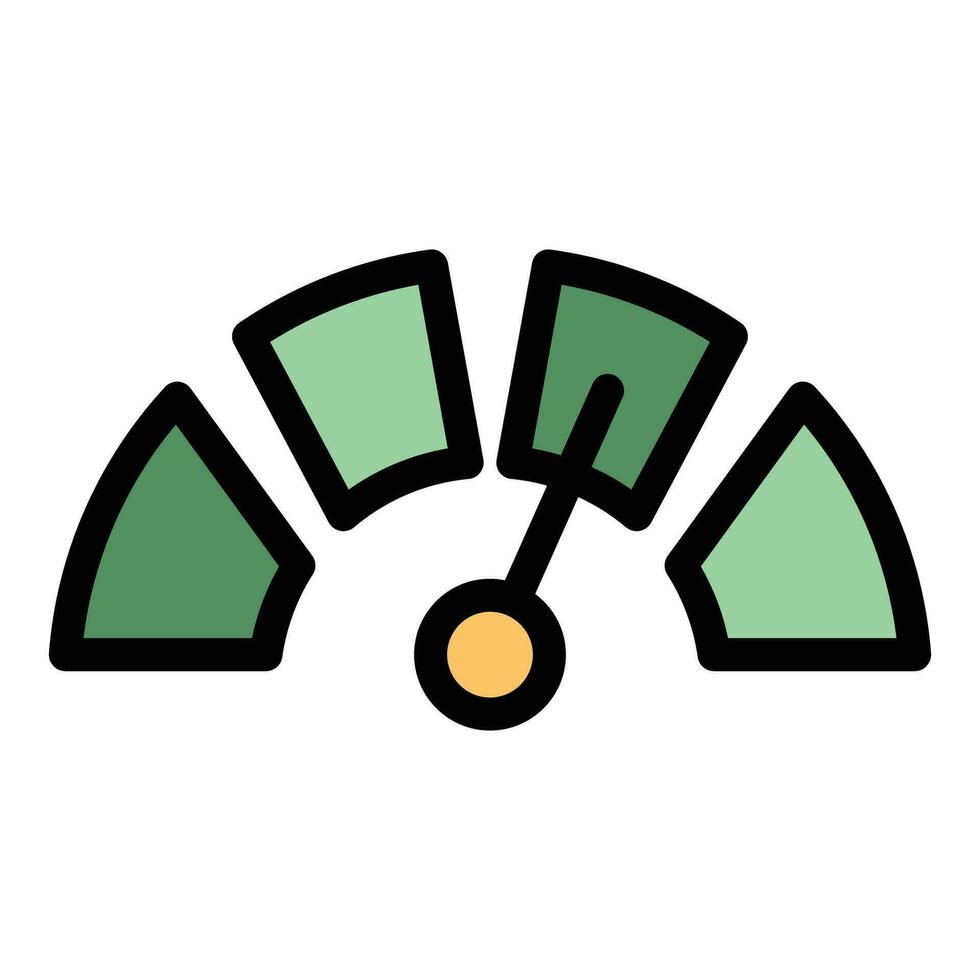 Satisfaction level gauge icon vector flat