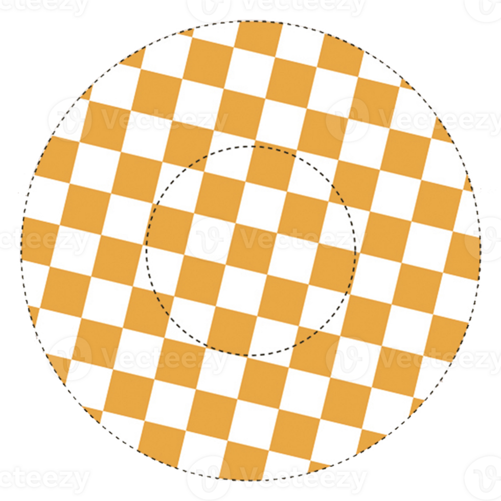 Round plate with orange checkers or chess pattern png