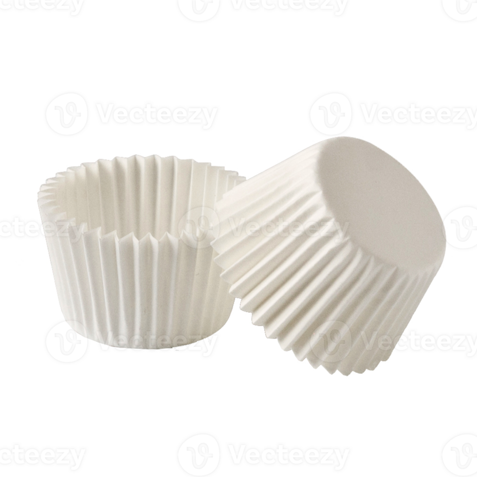 White paper baking forms for muffins png