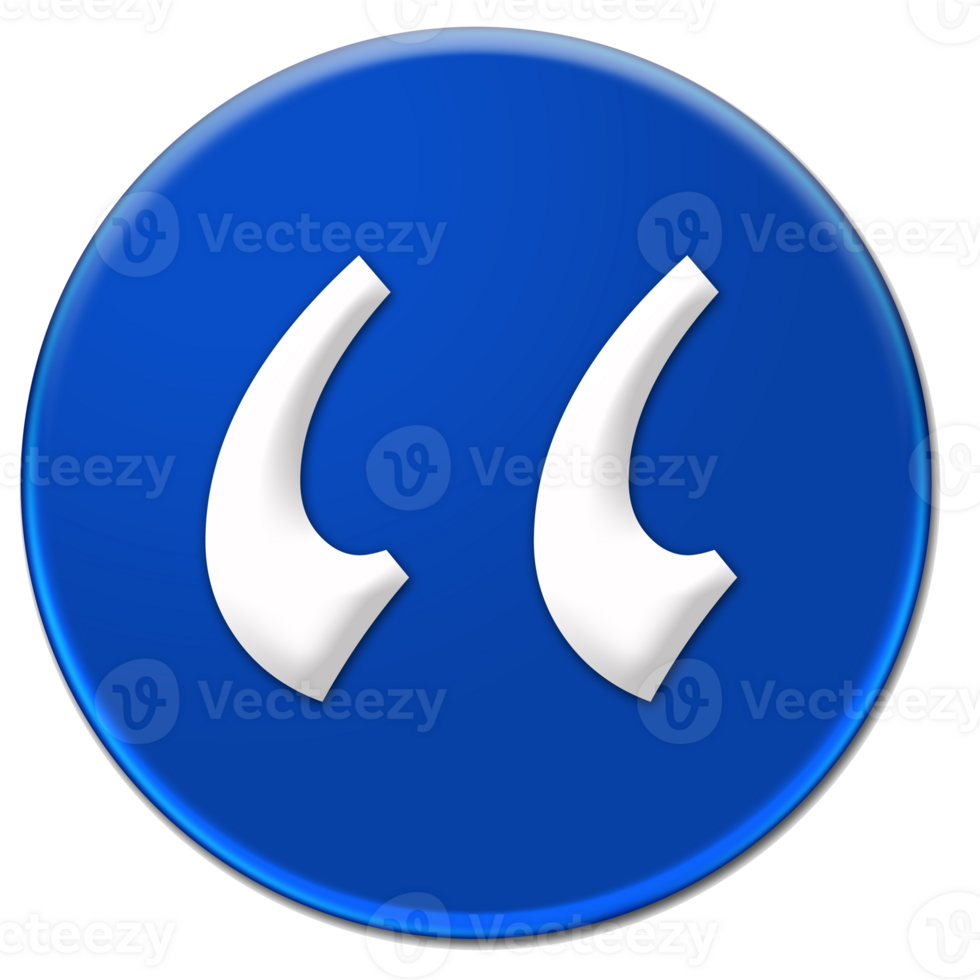Quote mark isolated over transparent background png