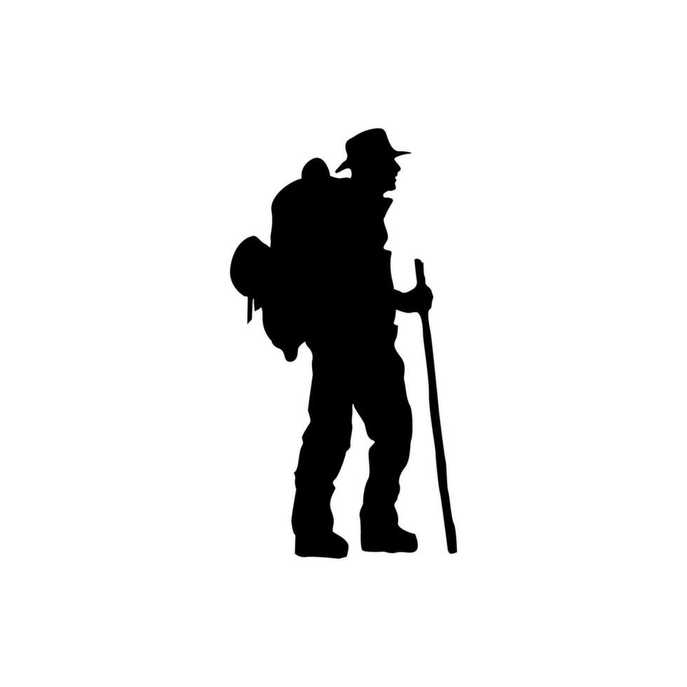 vector illustration of a man on a hiking trip