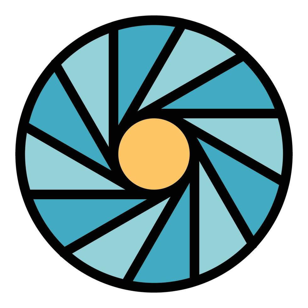 Camera shutter icon vector flat