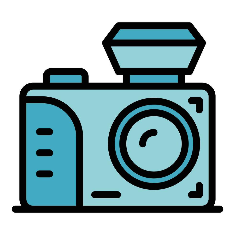 Camera old model icon vector flat