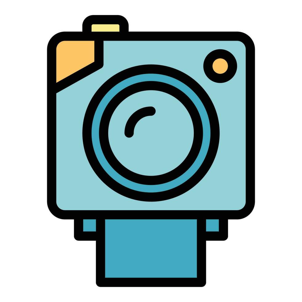 Small action camera icon vector flat