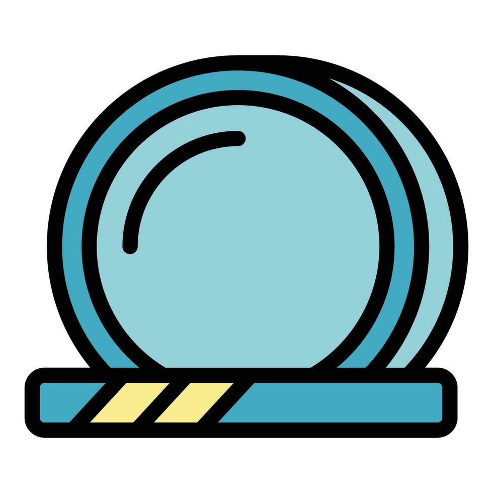 Retro camera lens icon vector flat