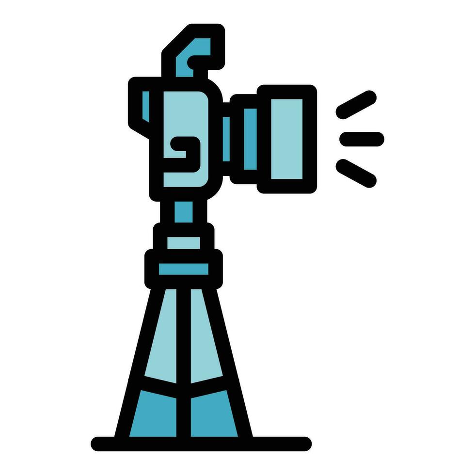 Camera tripod icon vector flat