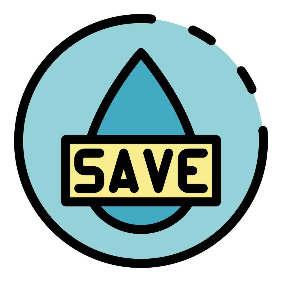 Save water drop icon vector flat