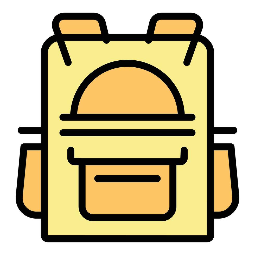 Study backpack icon vector flat