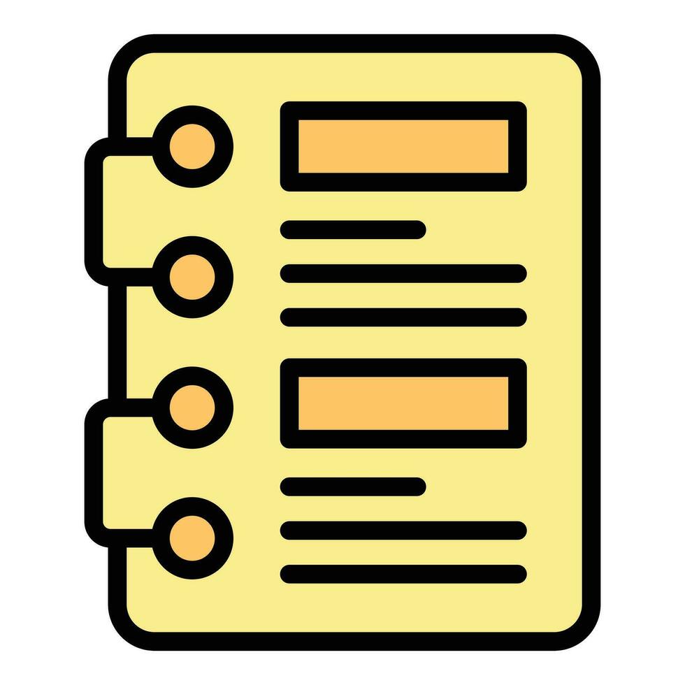 Notebook study icon vector flat