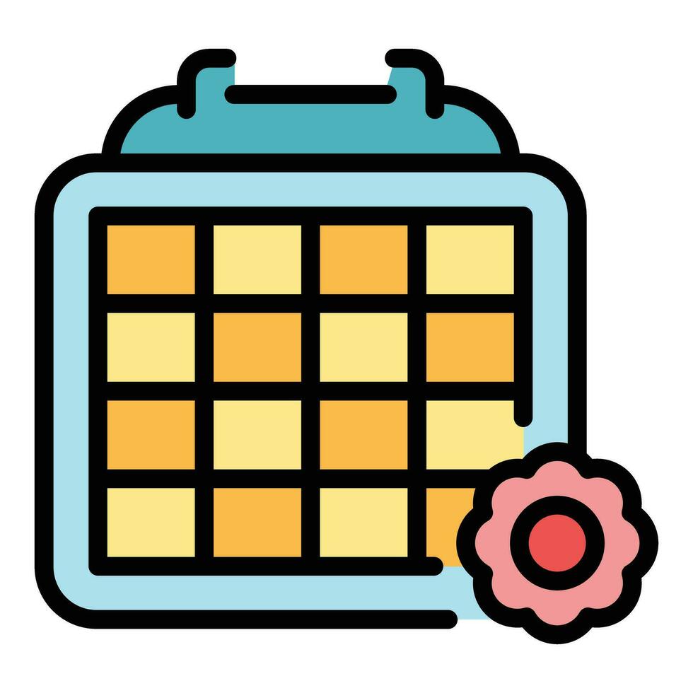 Calendar physiotherapy icon vector flat