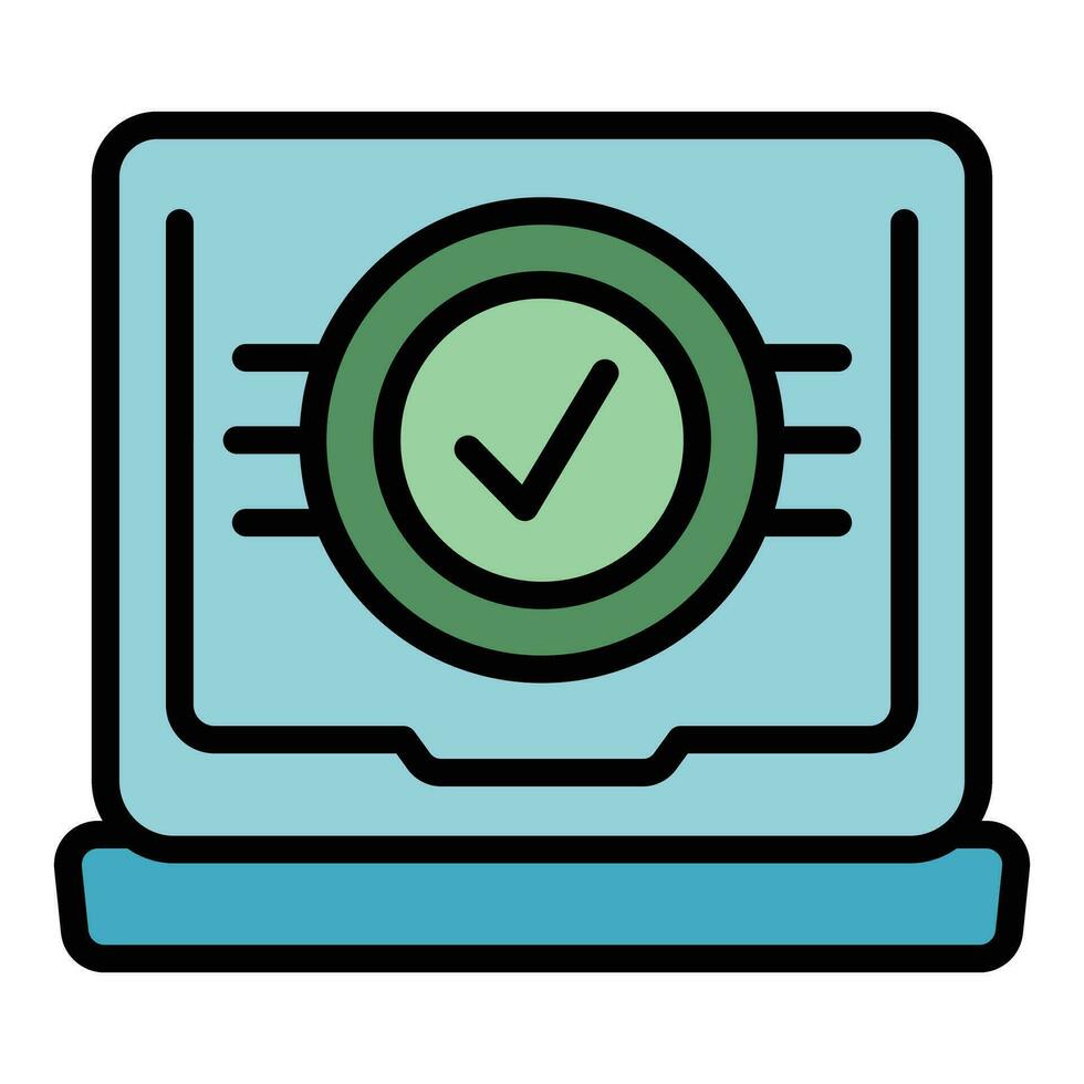 Approved online test icon vector flat