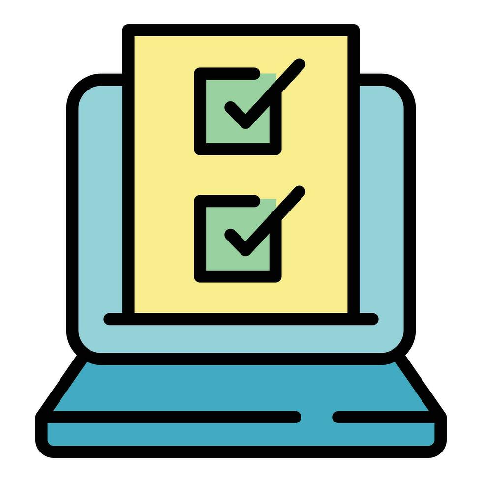 Test online exam icon vector flat