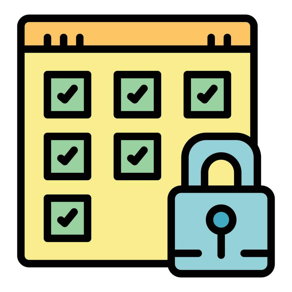 Locked online data icon vector flat