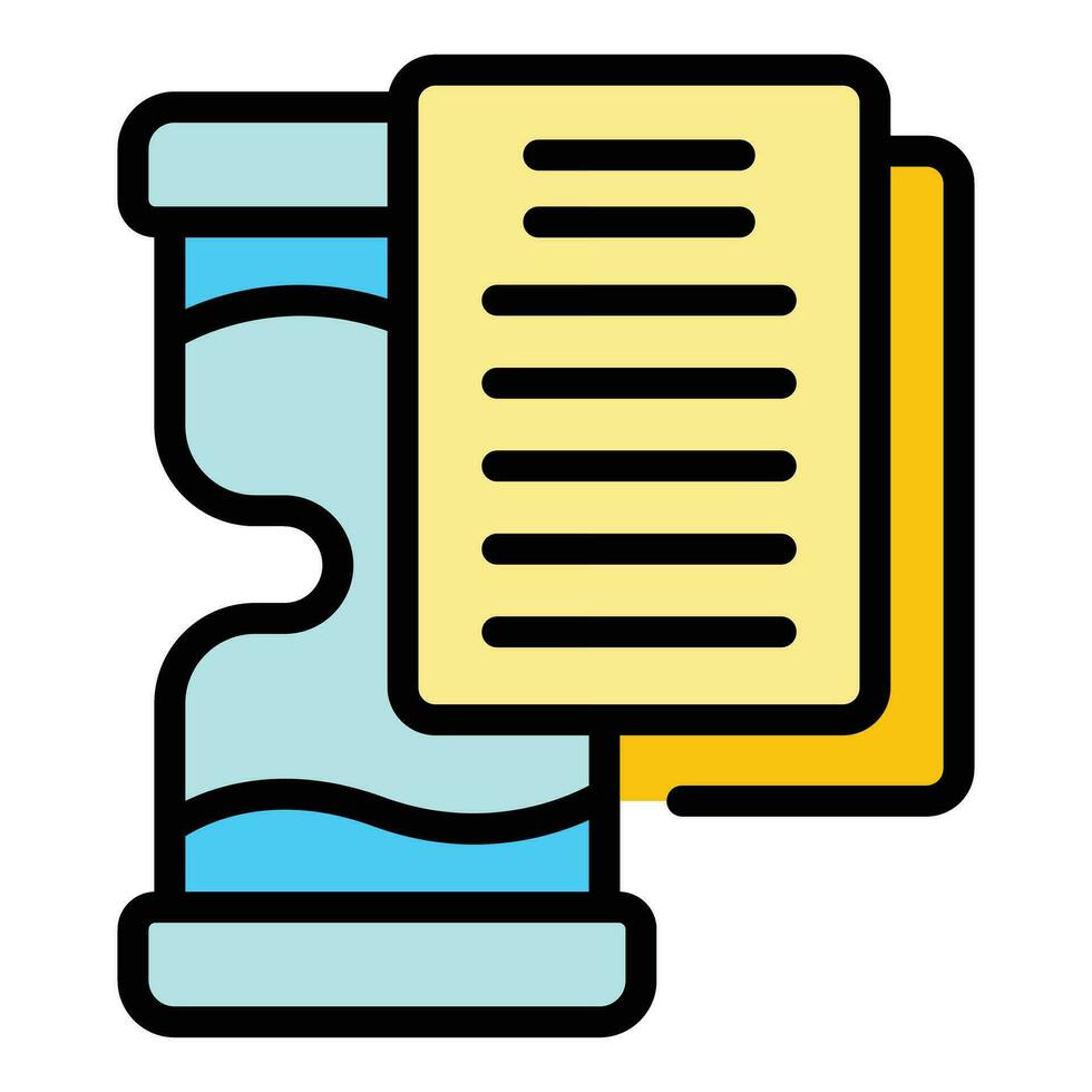 Homework hourglass icon vector flat