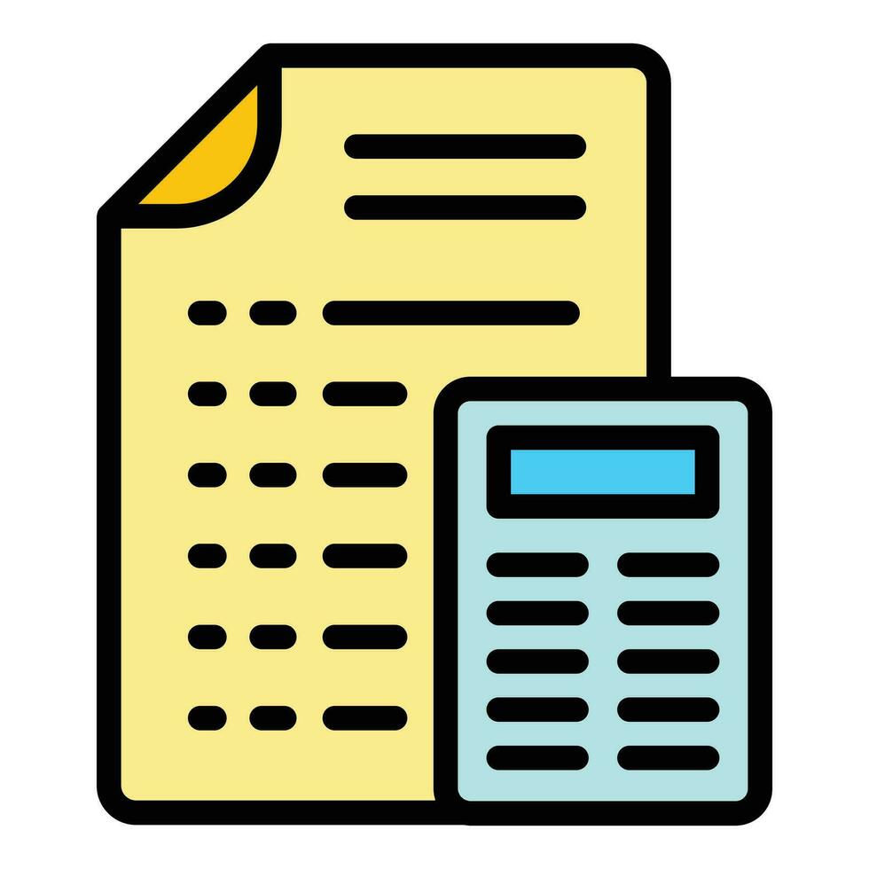 Paper calculator icon vector flat