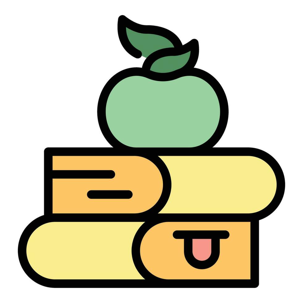 Book stack icon vector flat