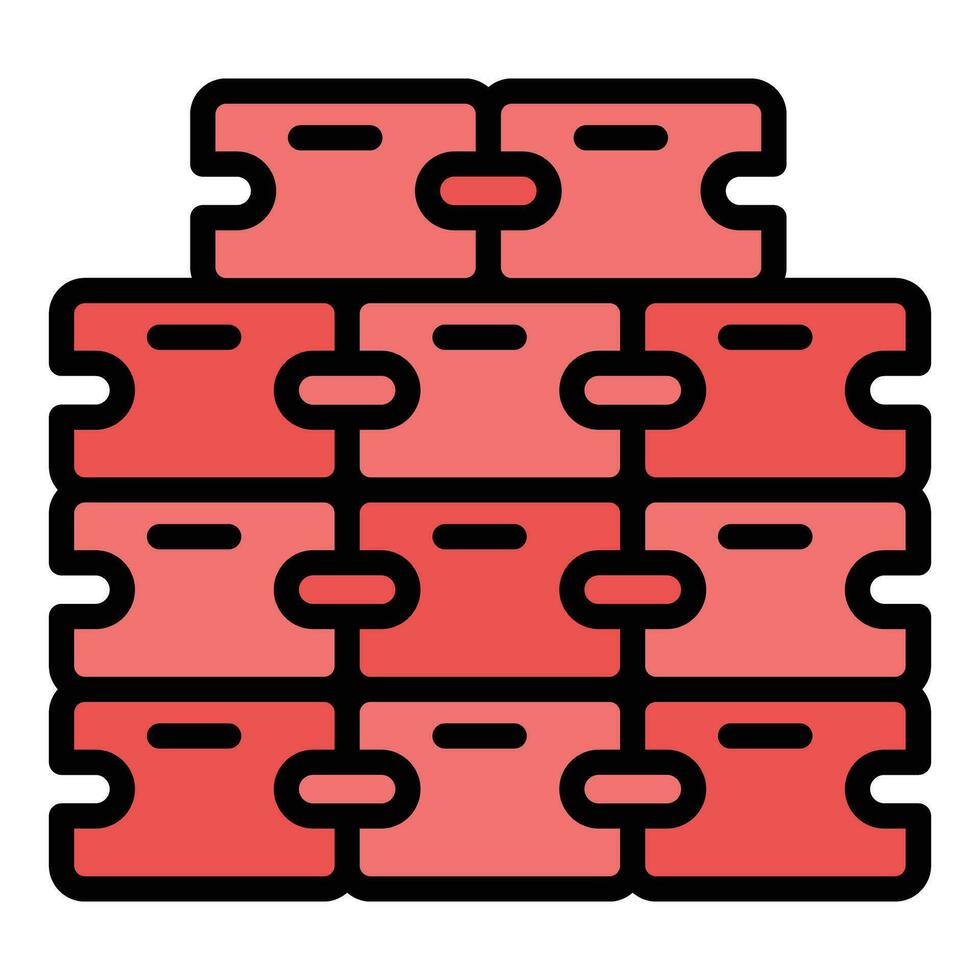 Mortar wall icon vector flat