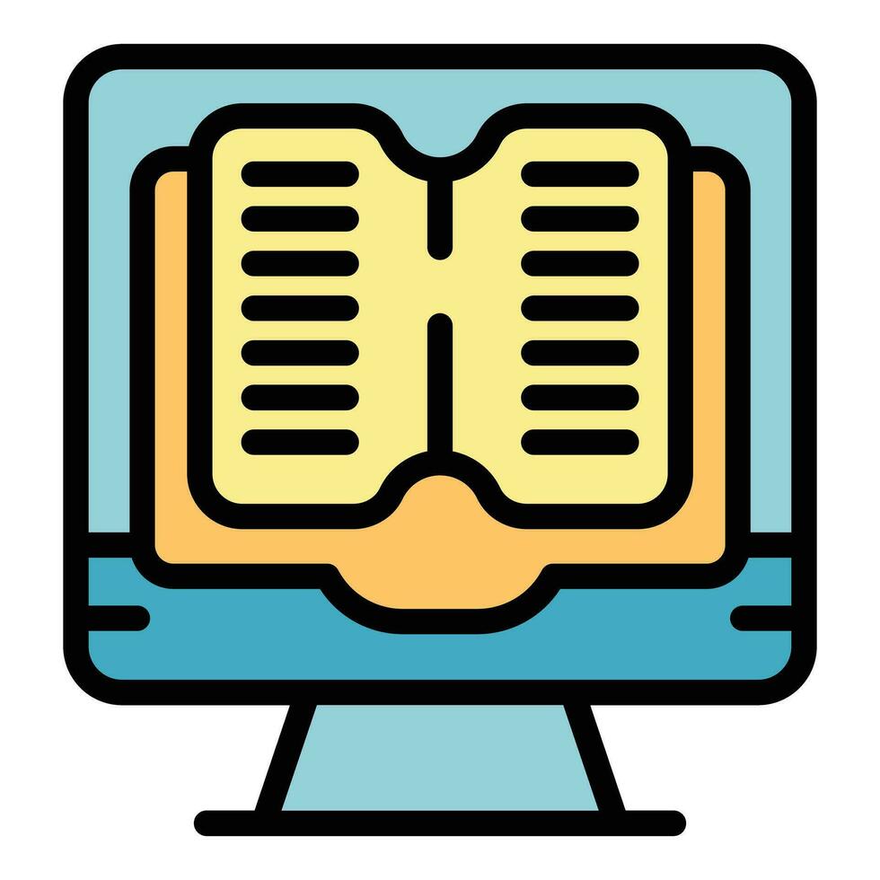 Digital book icon vector flat
