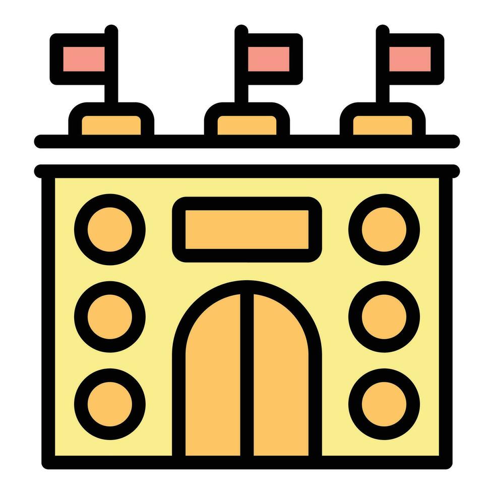College building icon vector flat